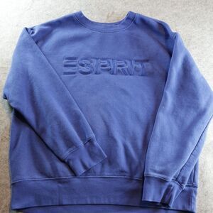 Esprit Embroidered Logo Crewneck Sweatshirt – Periwinkle Blue – Retro Style – M